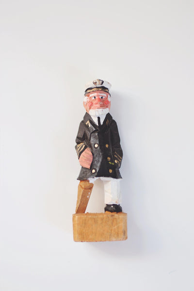 Vintage Wood Hand Carved Sailor Sea Captain Figurine