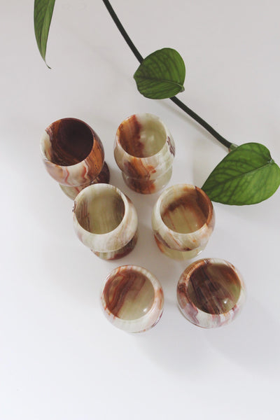 Vintage Onyx Marble Carved Stone Goblet | Vintage Goblet | Vintage Marble | Vintage Onyx Goblets | Sold Individually