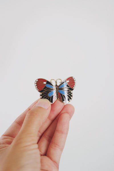 Vintage Cloisonné Enamel Butterfly Pin Brooch | Vintage Butterfly Brooch | Vintage Jewelry | Vintage Enamel Pin | Sold Individually