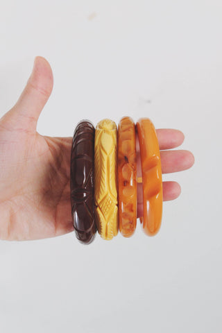 Vintage Carved Bakelite Bangle Bracelet | Art Deco | Vintage Bakelite | Bakelite Bracelet | Vintage Bracelet | Sold Individually