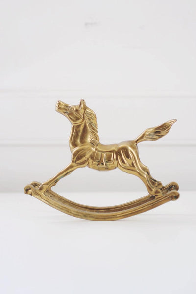 Vintage Brass Rocking Horse Figurine Large | Vintage Brass Figurine | Vintage Decor | Mid Century Decor | Vintage Brass Horse