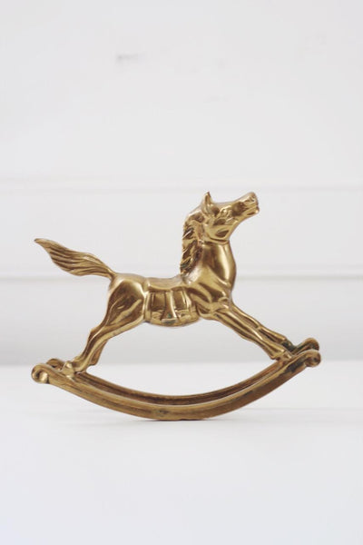Vintage Brass Rocking Horse Figurine Large | Vintage Brass Figurine | Vintage Decor | Mid Century Decor | Vintage Brass Horse