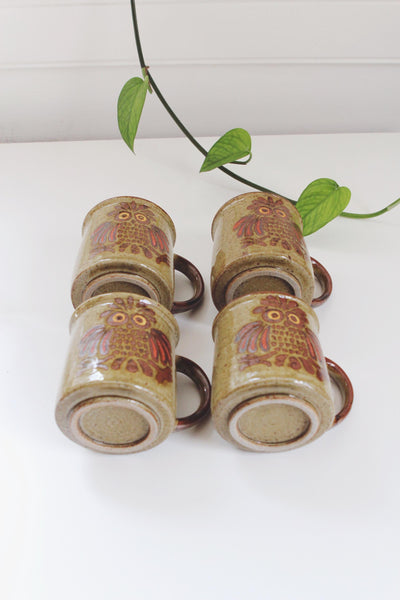 Vintage Coffee Mug - Speckled Owl Stoneware