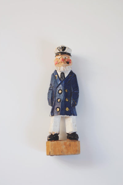 Vintage Wood Hand Carved Sailor Sea Captain Figurine