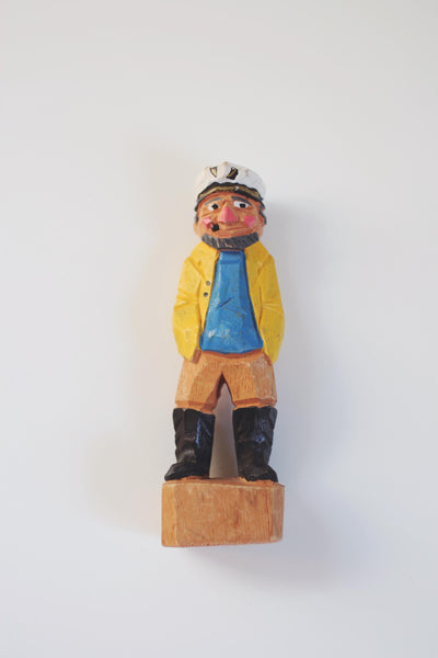 Vintage Wood Hand Carved Sailor Sea Captain Figurine