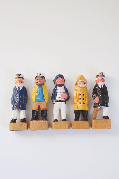 Vintage Wood Hand Carved Sailor Sea Captain Figurine