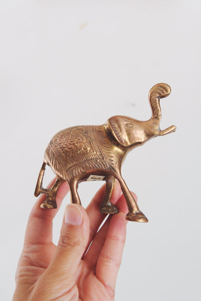 Vintage Brass Elephant Figurine | Vintage Brass Figurine | Vintage Decor | Mid Century Decor | Vintage Elephant