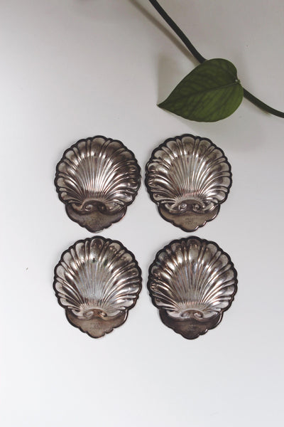 Vintage Shell Jewelry Trinket Dish | Vintage Trinket Dish | Vintage Decor | Mid Century Decor | Silver Trinket Dish | Silver Tray