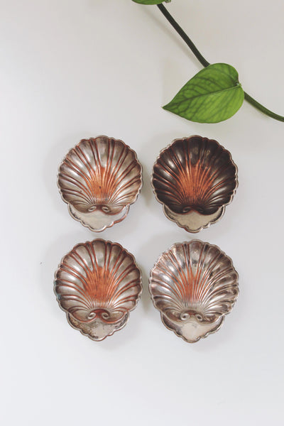Vintage Shell Jewelry Trinket Dish | Vintage Trinket Dish | Vintage Decor | Mid Century Decor | Silver Trinket Dish | Silver Tray