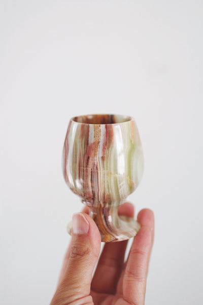 Vintage Onyx Marble Carved Stone Goblet | Vintage Goblet | Vintage Marble | Vintage Onyx Goblets | Sold Individually