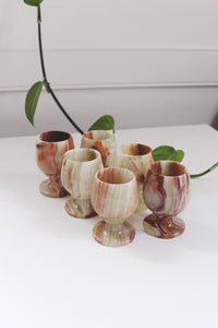 Vintage Onyx Marble Carved Stone Goblet | Vintage Goblet | Vintage Marble | Vintage Onyx Goblets | Sold Individually