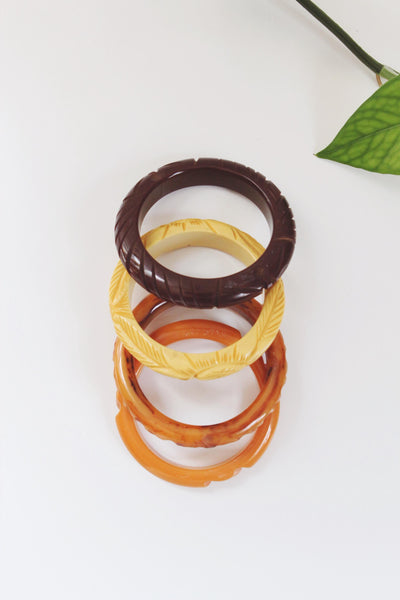 Vintage Carved Bakelite Bangle Bracelet | Art Deco | Vintage Bakelite | Bakelite Bracelet | Vintage Bracelet | Sold Individually