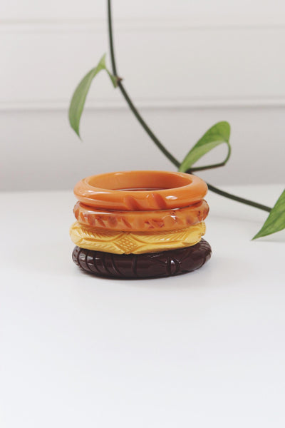 Vintage Carved Bakelite Bangle Bracelet | Art Deco | Vintage Bakelite | Bakelite Bracelet | Vintage Bracelet | Sold Individually
