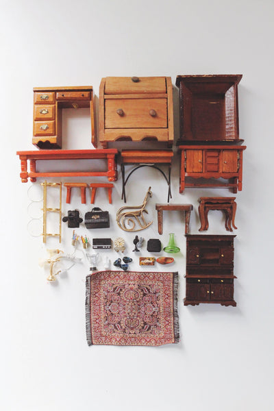 Vintage Dollhouse Miniature Furniture Collection