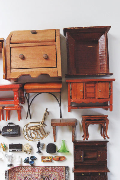 Vintage Dollhouse Miniature Furniture Collection