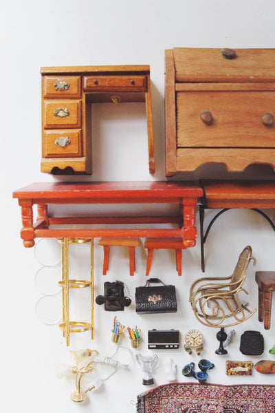 Vintage Dollhouse Miniature Furniture Collection