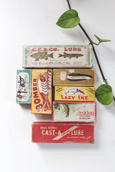 Vintage Fishing Lures Collection in Boxes