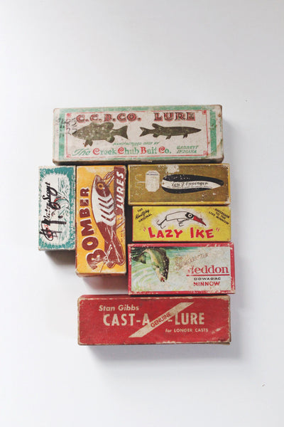 Vintage Fishing Lures Collection in Boxes