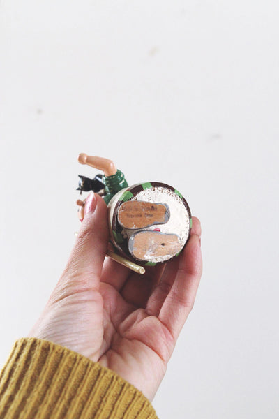 Vintage Painted Wood European Christmas Ornaments Figurine Collection