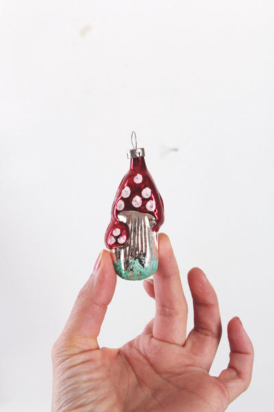 Vintage Mercury Glass Mushroom Christmas Ornaments Czech | Sold Individually