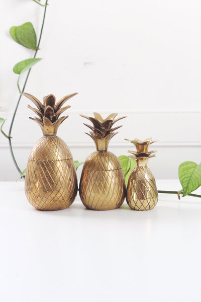 Vintage Brass Pineapple Trinket Containers | Sold Individually