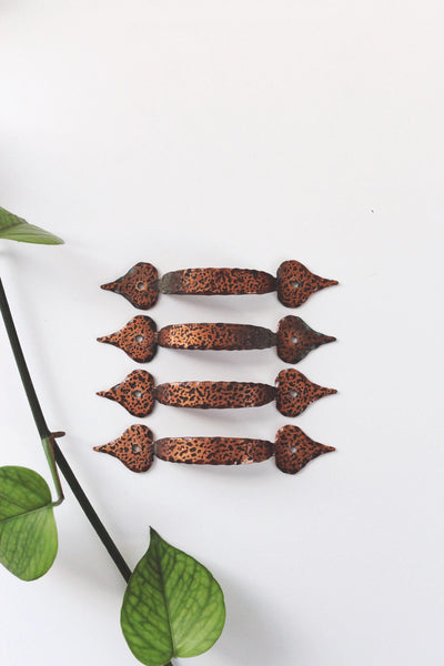 Vintage Hammered Copper Metal Drawer Cabinet Handles | Sold Individually