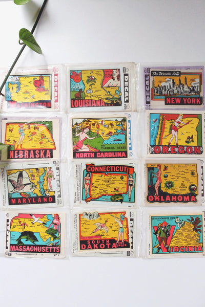 Vintage State Decal with Framing Options New York Oregon Virginia | Sold Individually