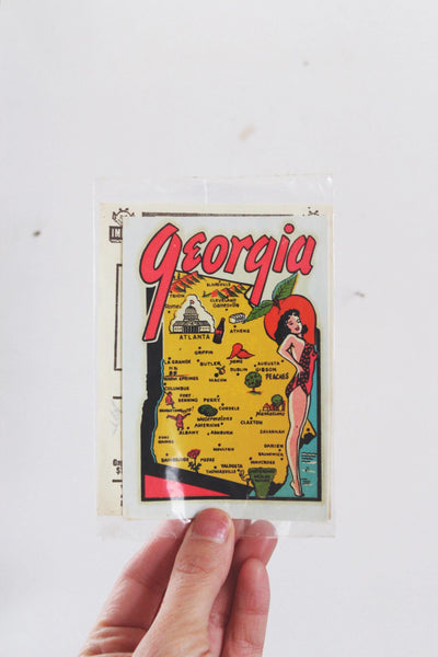 Vintage State Decal with Framing Options Georgia Utah New York | Sold Individually