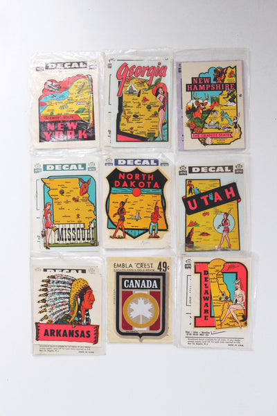 Vintage State Decal with Framing Options Georgia Utah New York