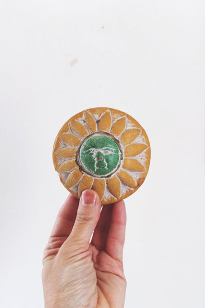 Vintage Celestial Sun Moon Pottery Wall Art | Sold Individually