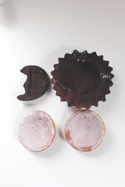 Vintage Celestial Sun Moon Pottery Wall Art | Sold Individually