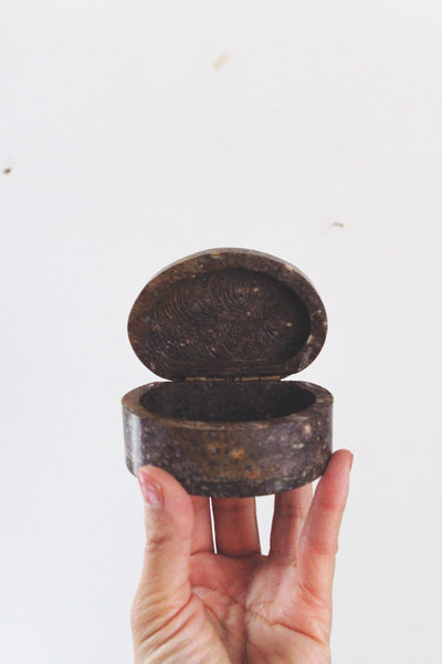 Vintage Soapstone Marble Hinge Trinket Box | Sold Individually
