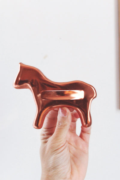 Vintage Copper Tone Cookie Cutter Christmas Animals | Sold Individually