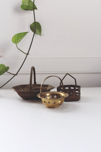 Vintage Brass Basket Trinket Dish | Sold Individually