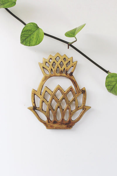 Vintage Brass Pineapple Trivet or Wall Hanging