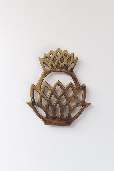 Vintage Brass Pineapple Trivet or Wall Hanging