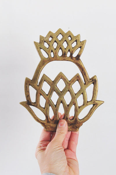Vintage Brass Pineapple Trivet or Wall Hanging