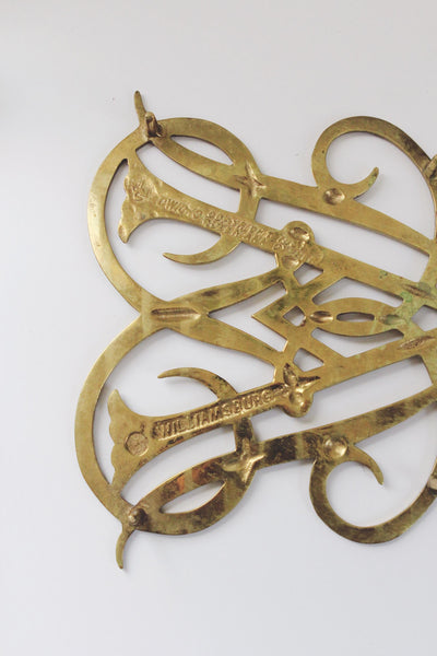 Vintage Brass Williamsburg Trivet or Wall Hanging