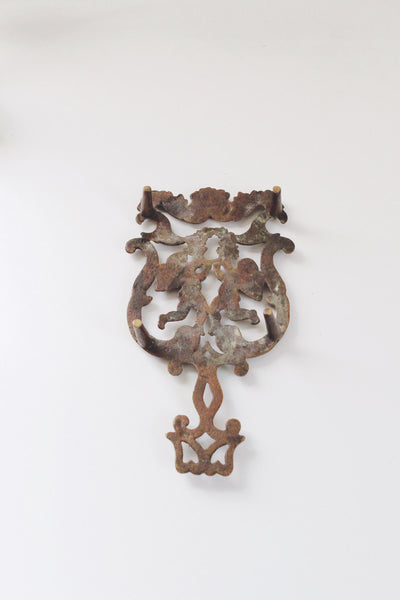Vintage Brass Cherub Angel Trivet or Wall Hanging