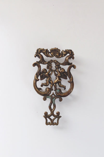 Vintage Brass Cherub Angel Trivet or Wall Hanging