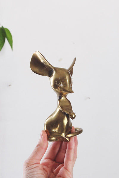Vintage Brass Small Animal Figurine - Mouse, Elephant, Bird