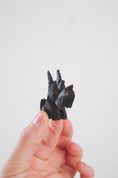 Vintage Wood Hand Carved Miniature Dog Figurine | Sold Individually