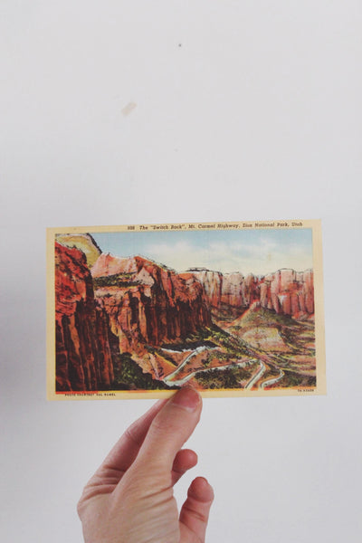Vintage Postcard with Framing Options Zion Florida Rockies | Sold Individually