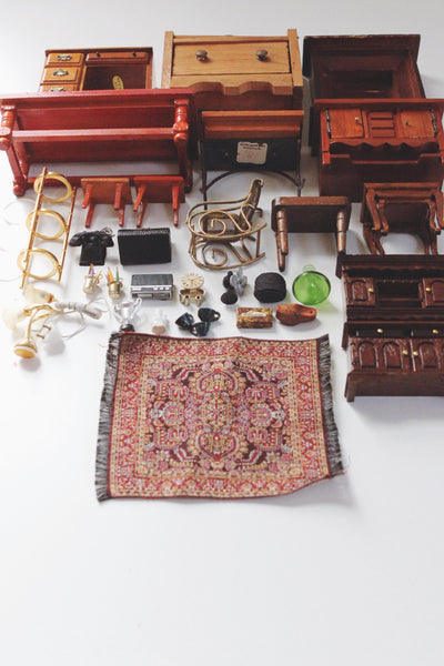 Vintage Dollhouse Miniature Furniture Collection