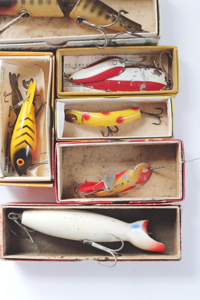 Vintage Fishing Lures Collection in Boxes