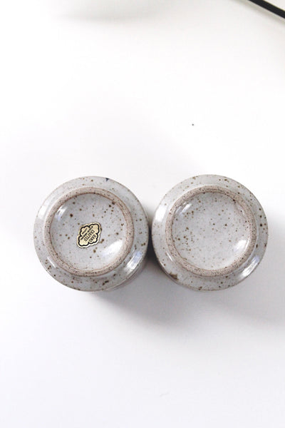 Vintage Speckled Stoneware Hand Painted Floral Tea Cup | Sold Individually