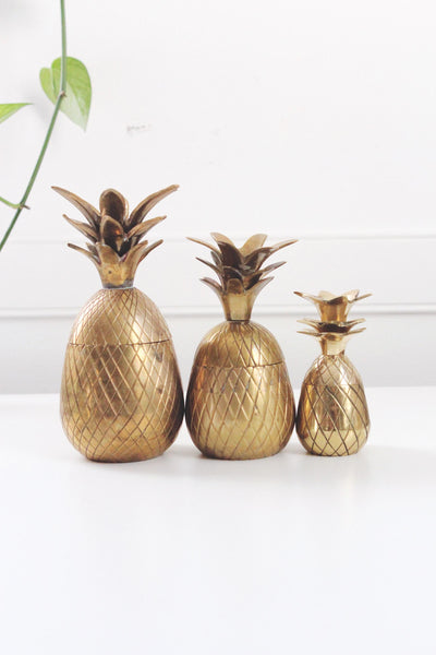 Vintage Brass Pineapple Trinket Containers | Sold Individually