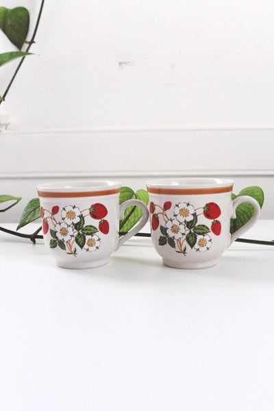 Vintage Coffee Mug - Strawberry Mug Stoneware Japan