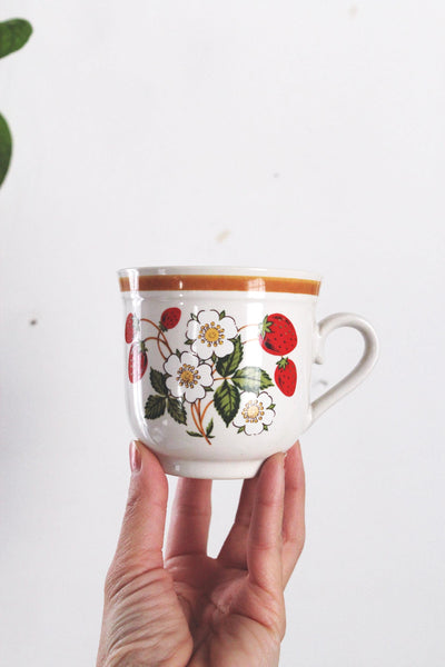 Vintage Coffee Mug - Strawberry Mug Stoneware Japan