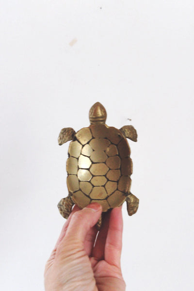 Vintage Brass Turtle Trinket Dish